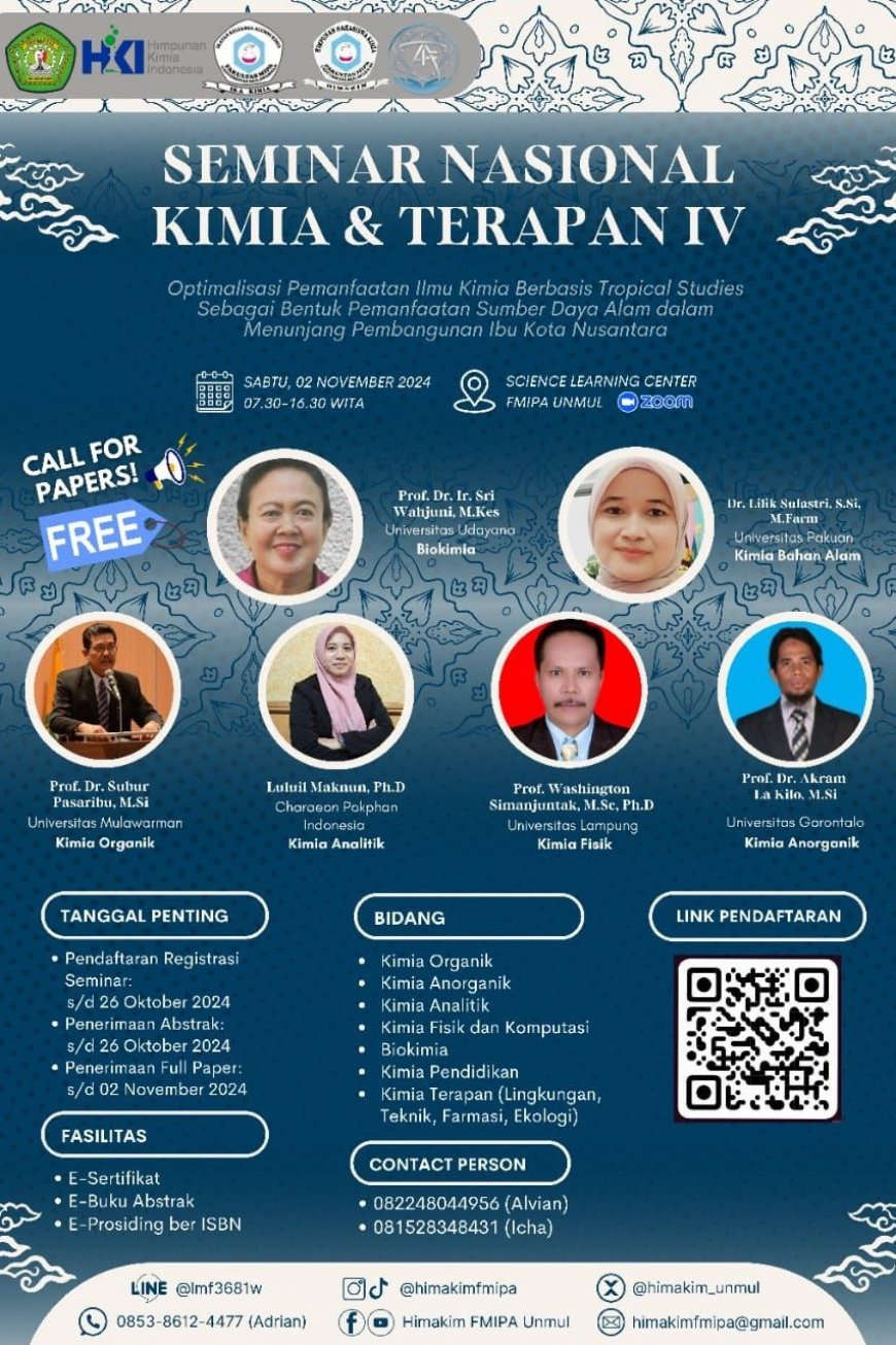 [2 November 2024] Seminar Nasional Kimia dan Terapan IV Tahun 2024