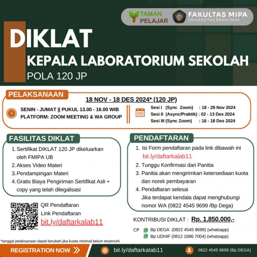 [18 November - 18 Desember 2024] Diklat Kepala Laboratorium Sekolah