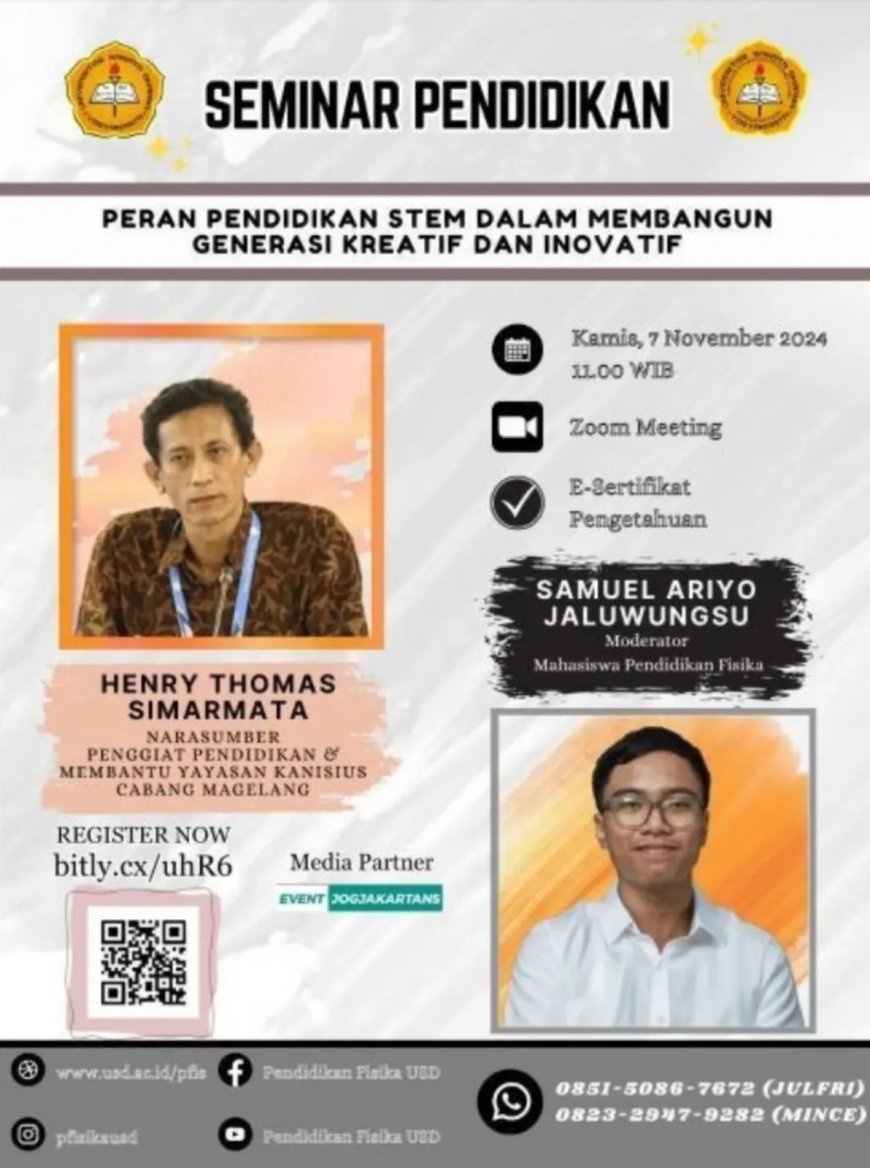 [ 7 November 2024 ] Seminar Pendidikan: Peran Pendidikan Stem Dalam Membangun Generasi Kreatif Dan Inovatif