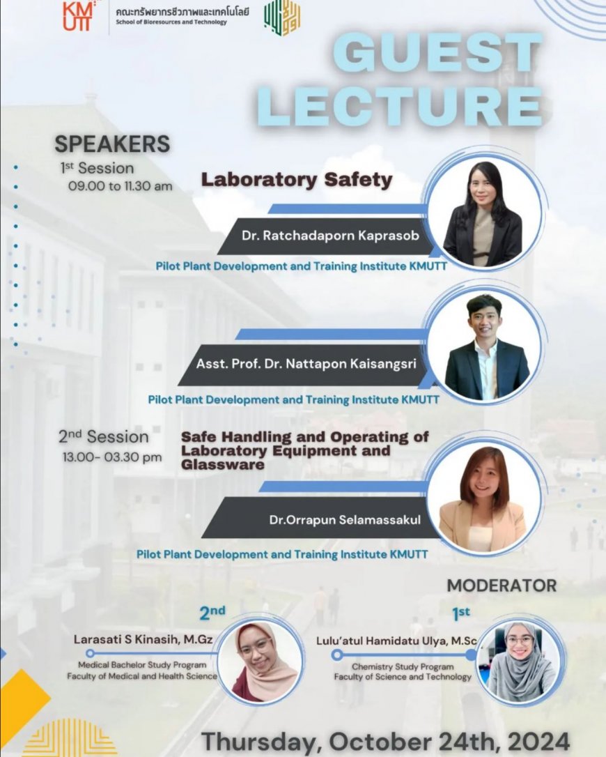 [24 October 2024] Guest Lecture Laboratory safety and Safe handling and operating of laboratory equipment and glassware