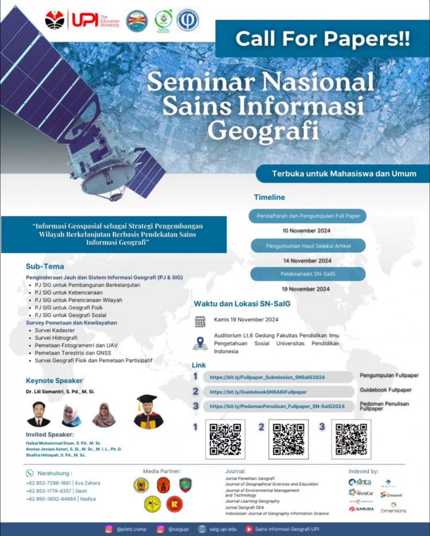 [19 November 2024] SEMINAR NASIONAL SAINS INFORMASI GEOGRAFI 2024