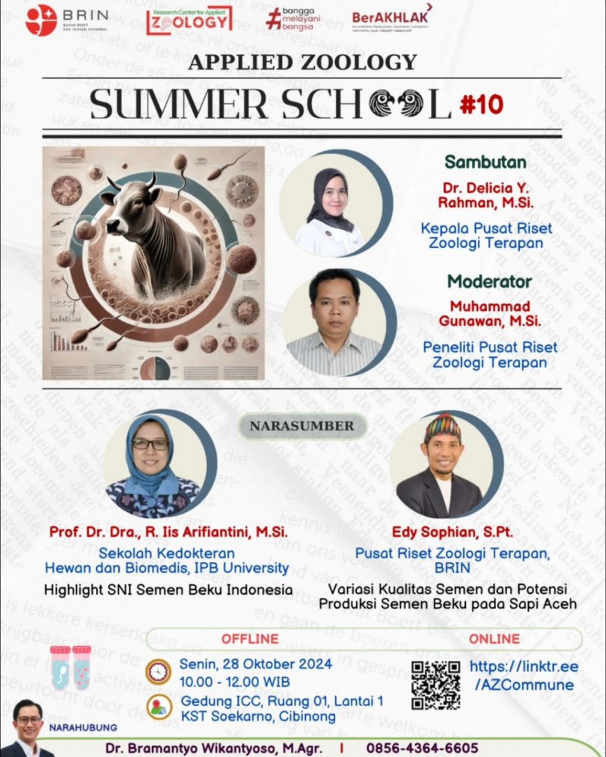 [28 Oktober 2024] Summer School Series: Applied Zoology