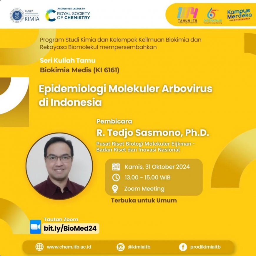 [31 Oktober 2024] General Lecture Epidemiologi Molekular Arbovirus di Indonesia