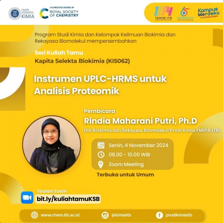 [4 November 2024] General Lecture Instrumen UPLC-HRMS untuk Analisis Proteomik