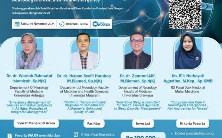 [16 November 2024] Webinar Seri Neurologi: New Trends and Update in Epilepsy, Sleep Disorder, Neurodegeneratif and Neuroemergency