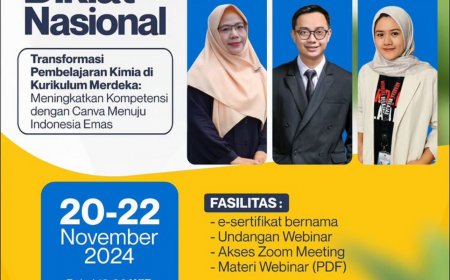 [20-22 November 2024] DIKLAT NASIONAL 32 JP: Transformasi Pembelajaran Kimia di Kurikulum Merdeka