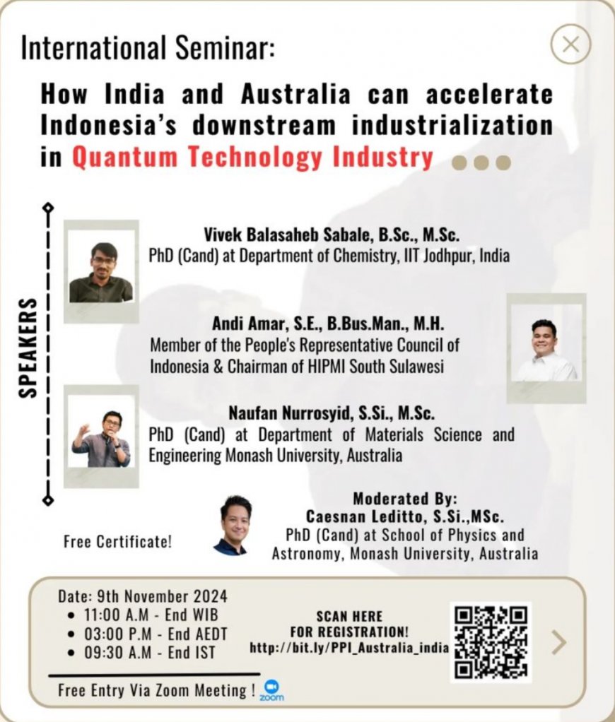 [9th November 2024] International Discussion: How India and Australia Can Accelerate Indonesia’s Downstream Industrialization