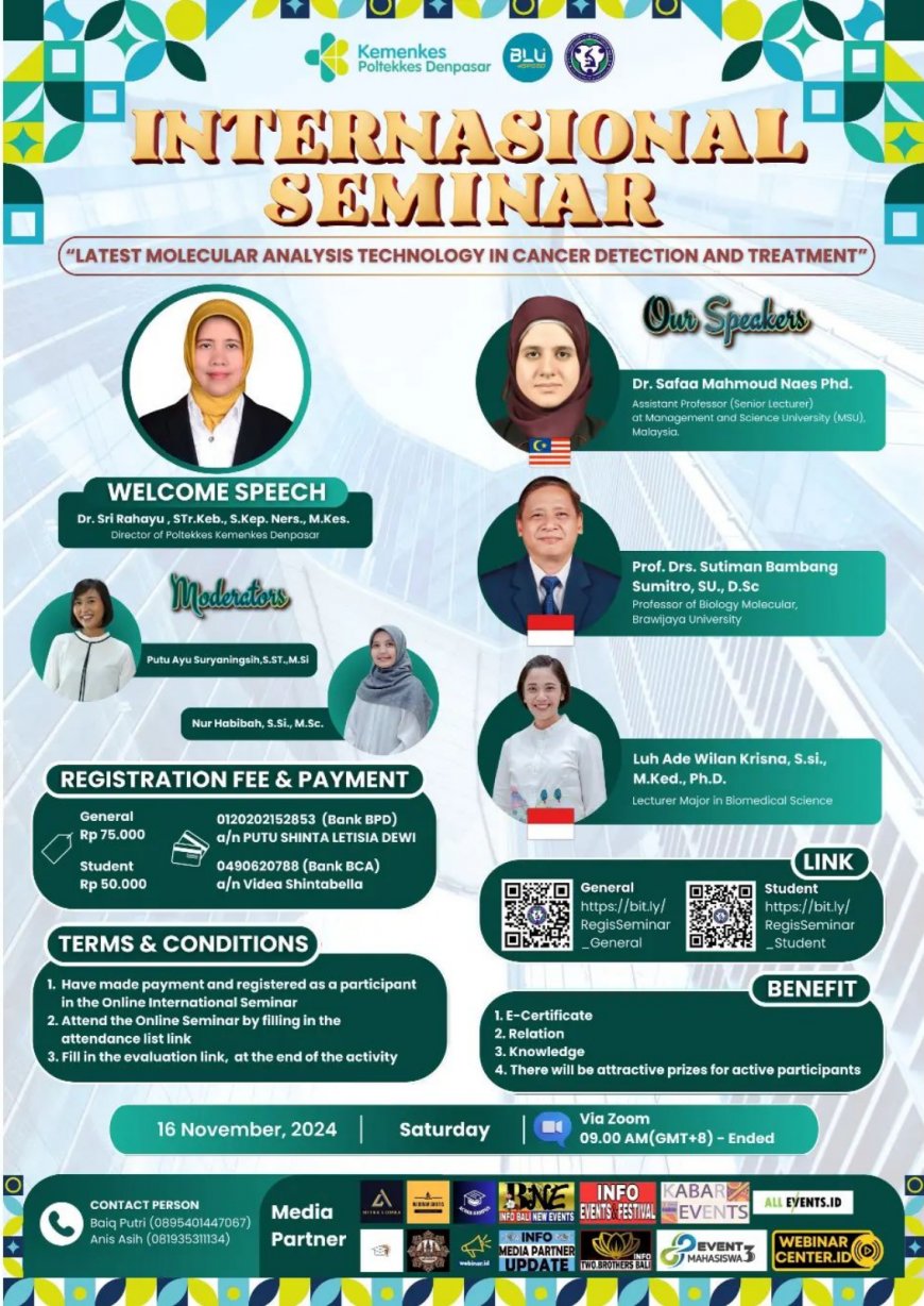 [16 November 2024] International Seminar Latest Molecular Analysis Technology in Cancer Detection and Treatment