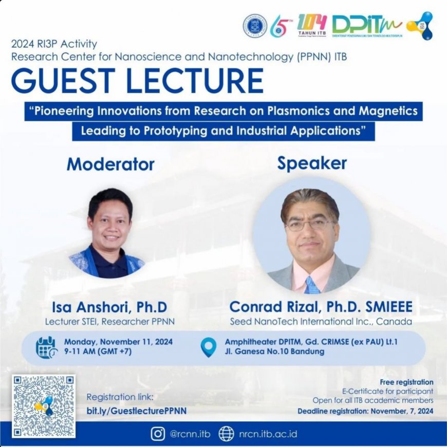 [11 November 2024] Guest Lecture Pioneering Innovations from Research on Plasmonics and Magnetics Leading to Prototyping and Industrial Applications