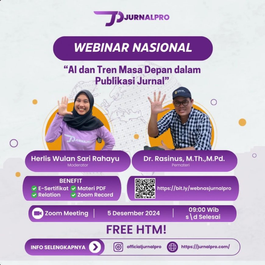 [5 Desember 2024] Webinar  AI dan Tren Masa Depan dalam Publikasi Jurnal