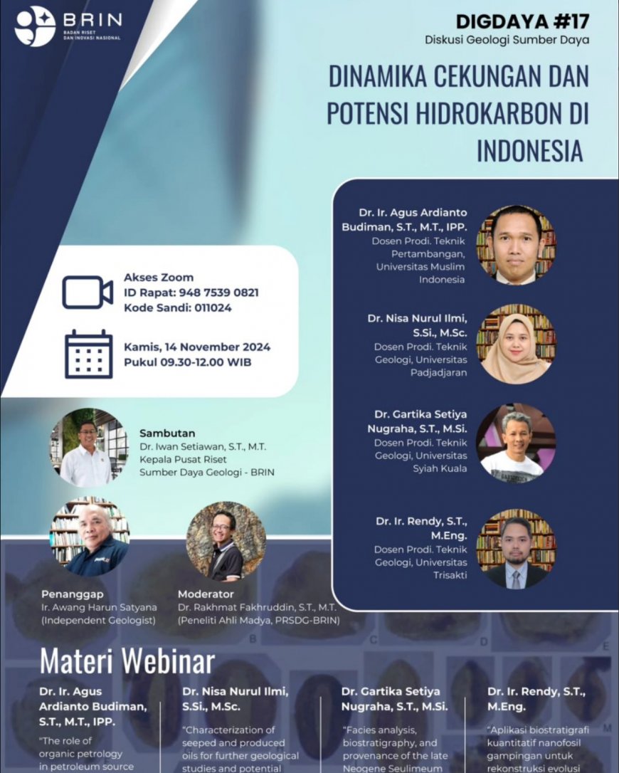 [ 14 November 2024 ] Webinar Dinamika Cekungan dan Potensi Hidrokarbon di Indonesia