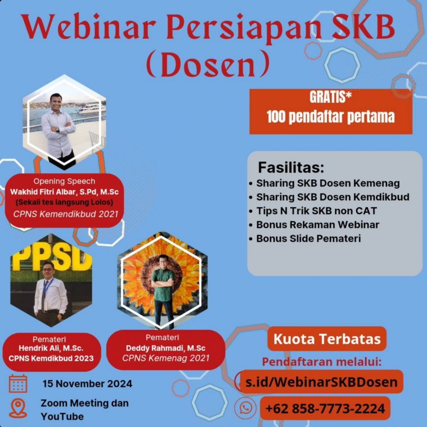 [15 November 2024] WEBINAR PERSIAPAN SKB DOSEN KEMENAG & KEMDIKBUD