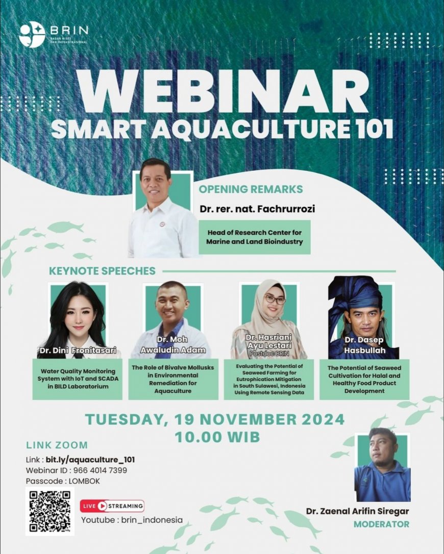 [20 November 2024] WEBINAR SMART AQUACULTURE 101: Innovative Approaches and Environmental Solutions for Sustainable Aquaculture Development