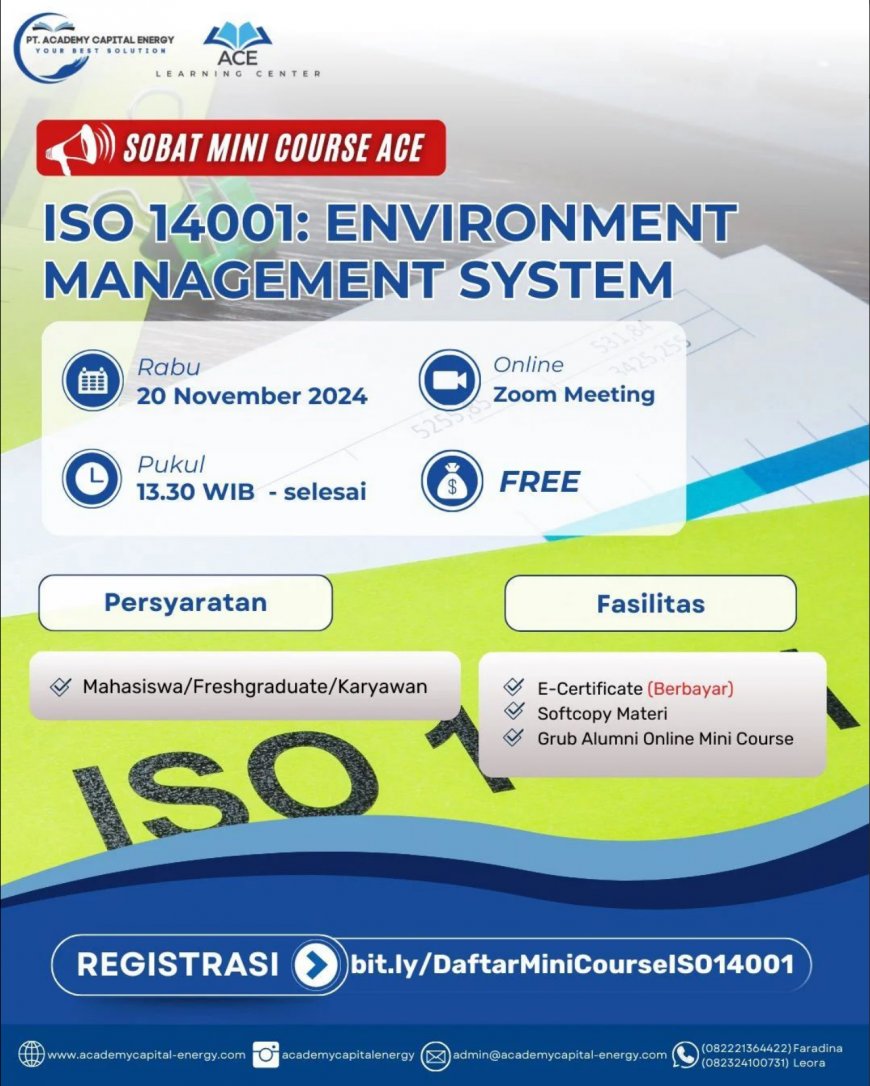 [20 November 2024] Mini Course: ISO 14001 Environment Management System