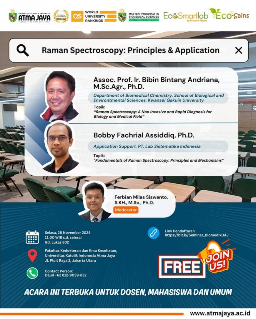 [ November 26, 2024 ] SEMINAR Raman Spectroscopy: Principles & Application