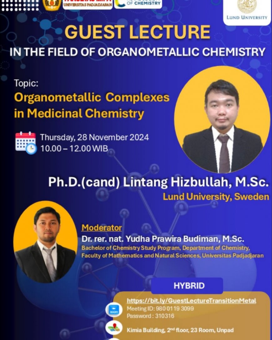 [Nov 28, 2024] Guest Lecture Organometallic Compexes in Medicinal Chemistry