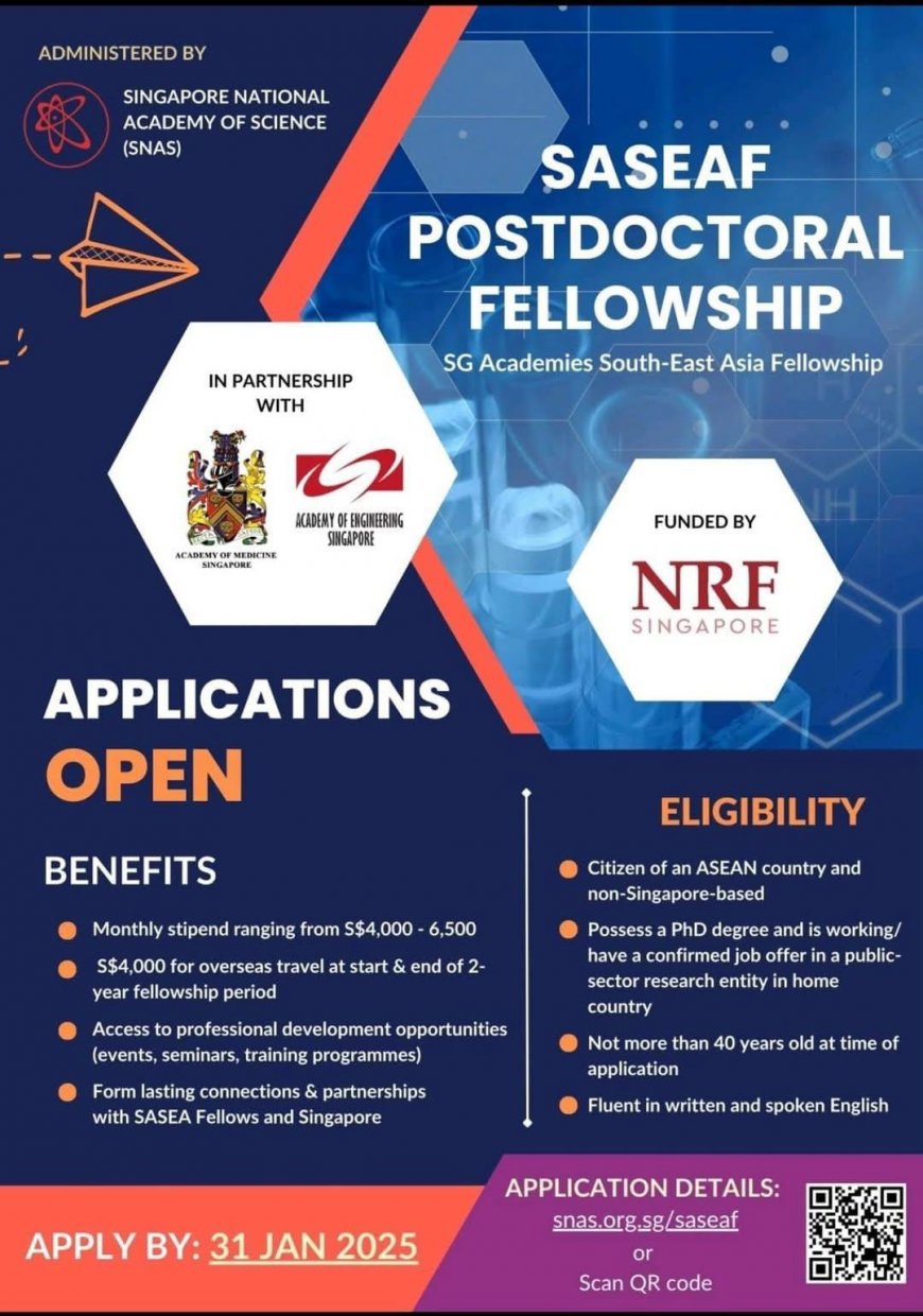 [Kesempatan Platinum] SASEAF Postdoctoral Fellowship | SG Academies South East Asia Fellowship