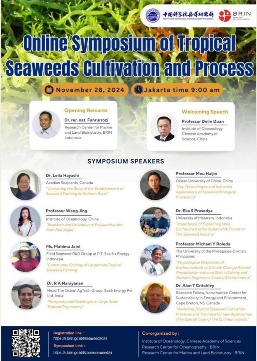 [November 28, 2024] Online Symposium of Tropical Seaweed Cultivation and Process