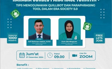 [ 27 Desember 2024 ] Webinar RAHASIA SUKSES PARAFRASE TURNITIN DI ERA SOCIETY 5.0
