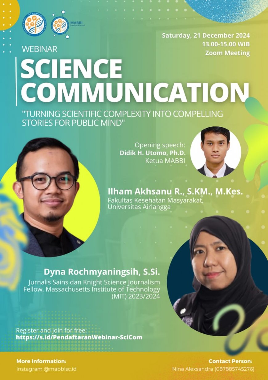 [ 21 Desember 2024 ] Webinar SCIENCE COMMUNICATION