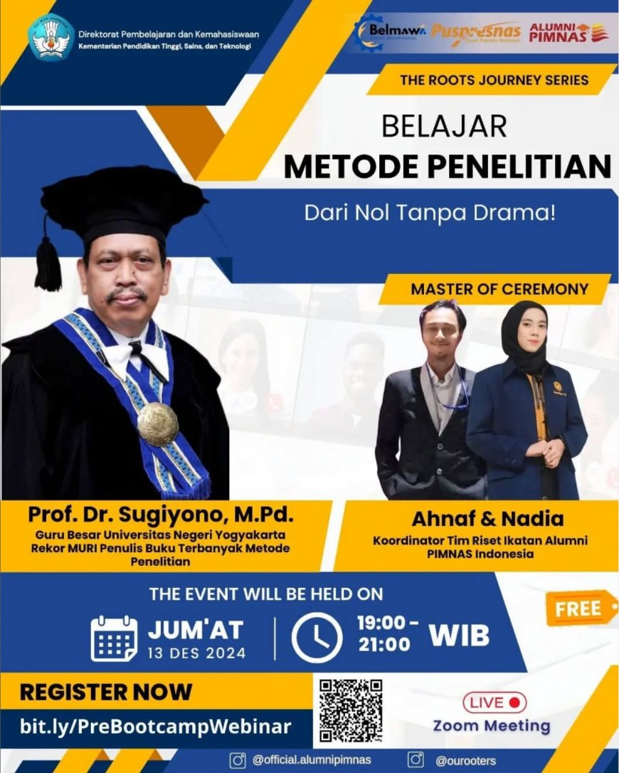 [ 13 Desember 2024 ] Webinar Belajar Metode Penelitian dari Nol