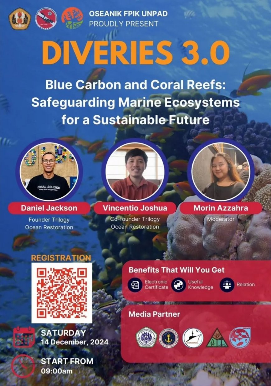 [ 14 Desember 2024 ] Webinar Blue Carbon and Coral Reef: Safeguarding Marine Ecosystem for Sustainable Future