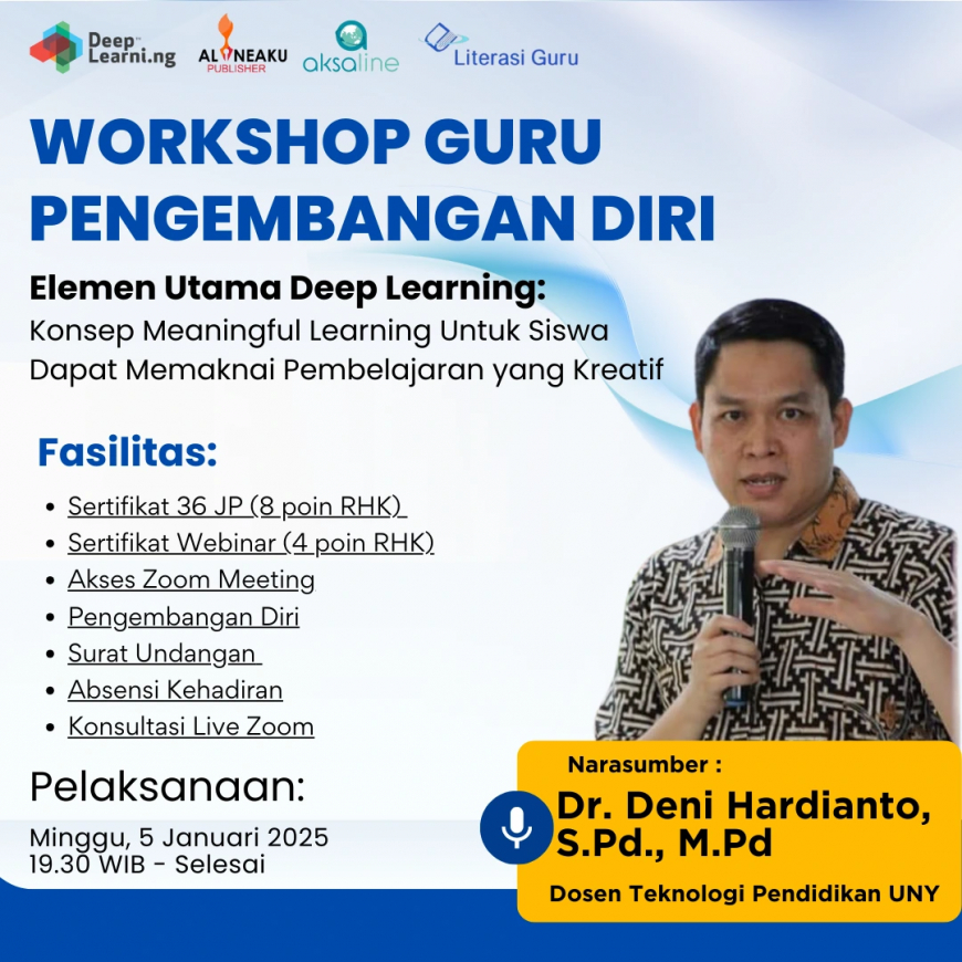 [5 Januari 2025] Workshop 36 JP Elemen Utama Deep Learning