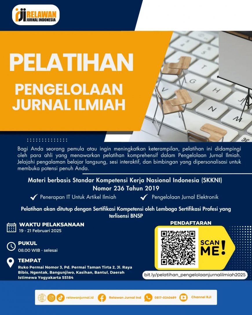 [Workshop | 19-21 Februari 2025] Pelatihan Pengelolaan Jurnal Ilmiah