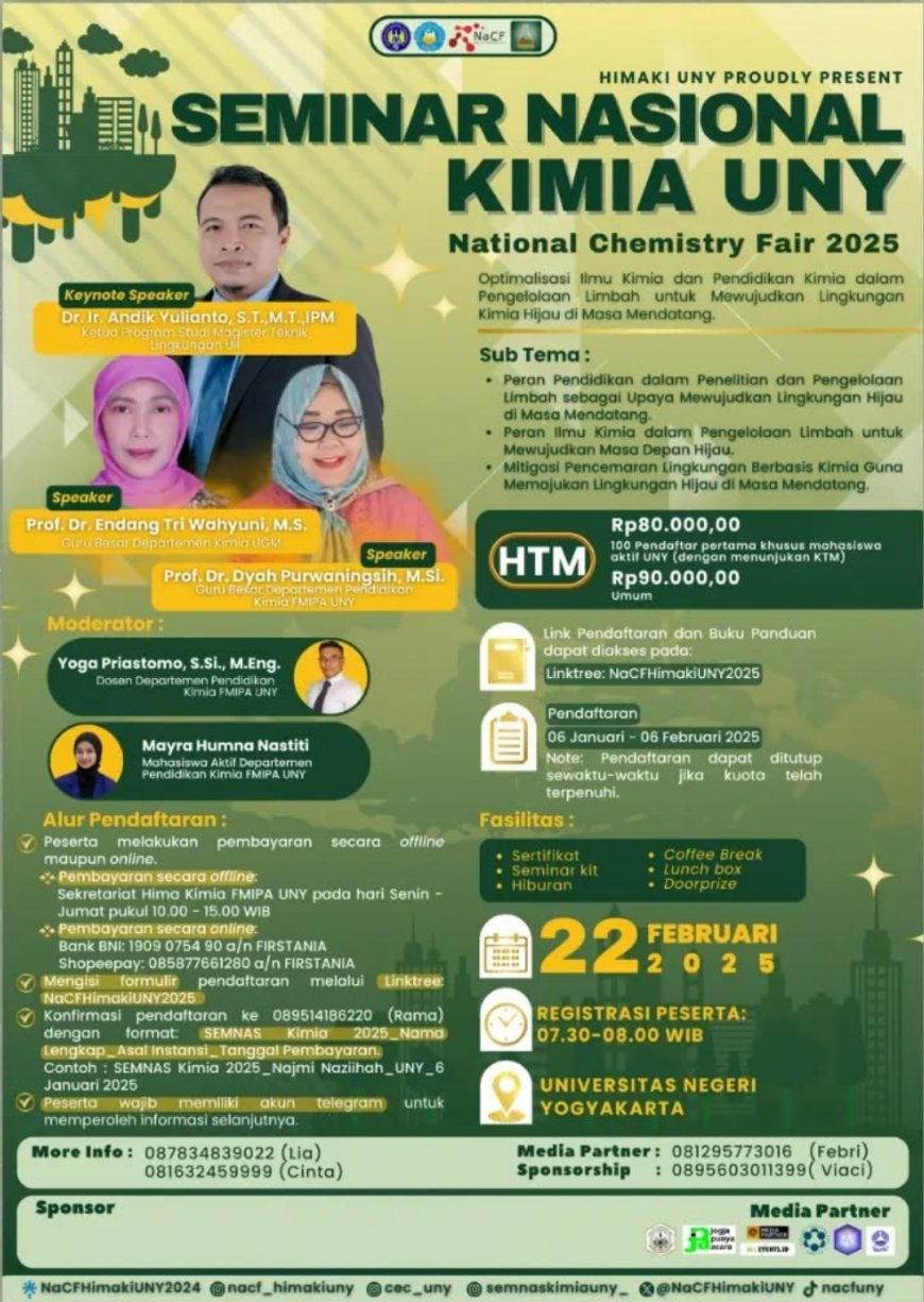 [22 Februari 2025] SEMINAR NASIONAL KIMIA 2025 UNY