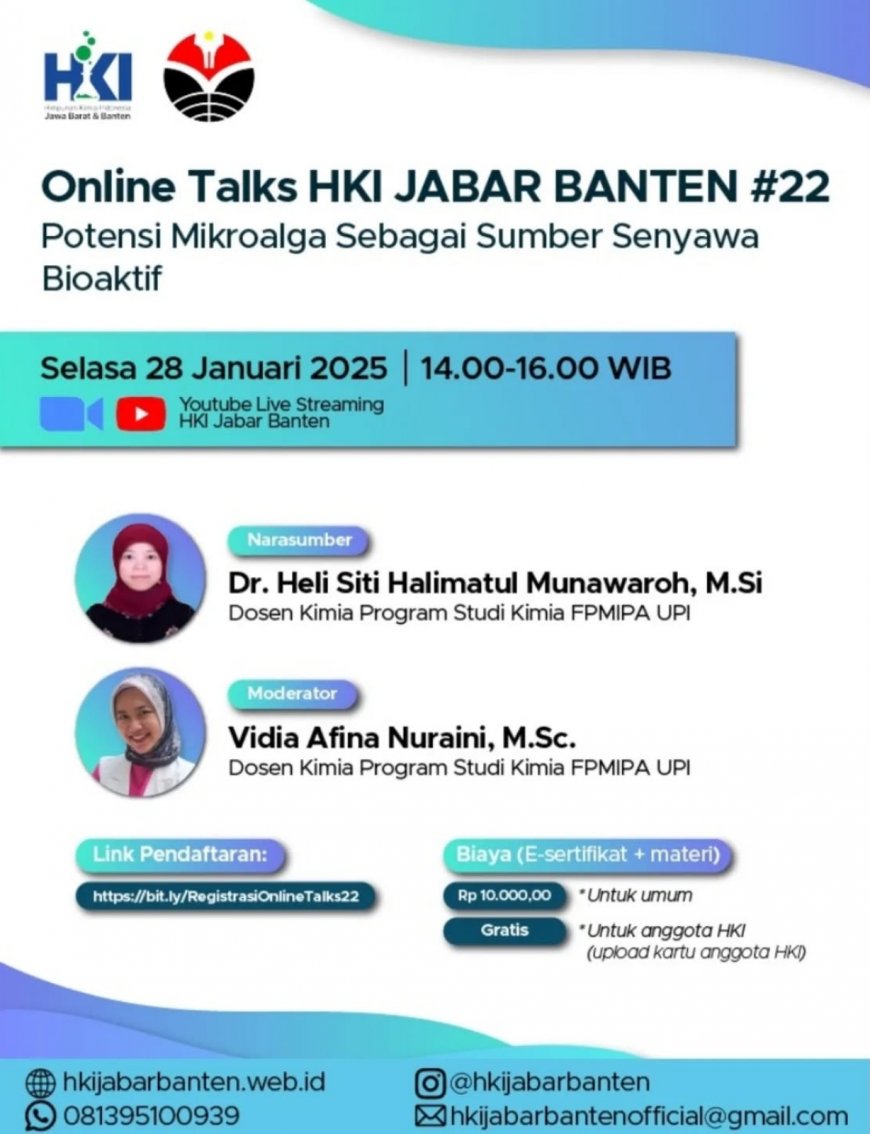 [ 28 Januari 2025 ] Potensi Mikroalga sebagai sumber Senyawa Bioaktif