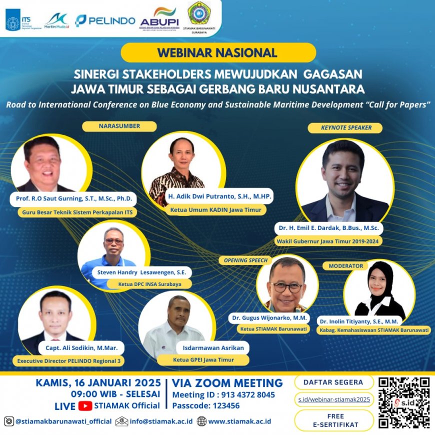 [16 Januari 2025] Webinar Nasional Road to International Conference on Blue Economy and Sustainable Maritime Development