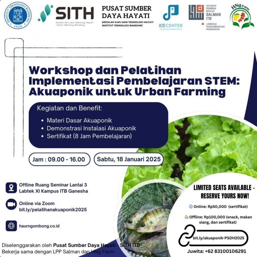 [18 Januari 2025] Workshop dan Pelatihan Implementasi Pembelajaran STEM Akuaponik untuk Urban Farming