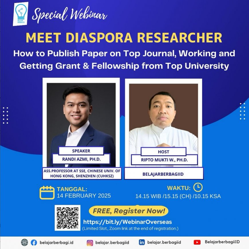 [14 Feb 2025] Meet Diaspora Researcher: How to Publish Paper on Top Journal & Getting Grant 