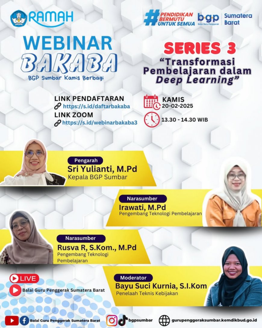 [20 Februari 2025] Webinar Transformasi Pembelajaran dalam Deep Learning