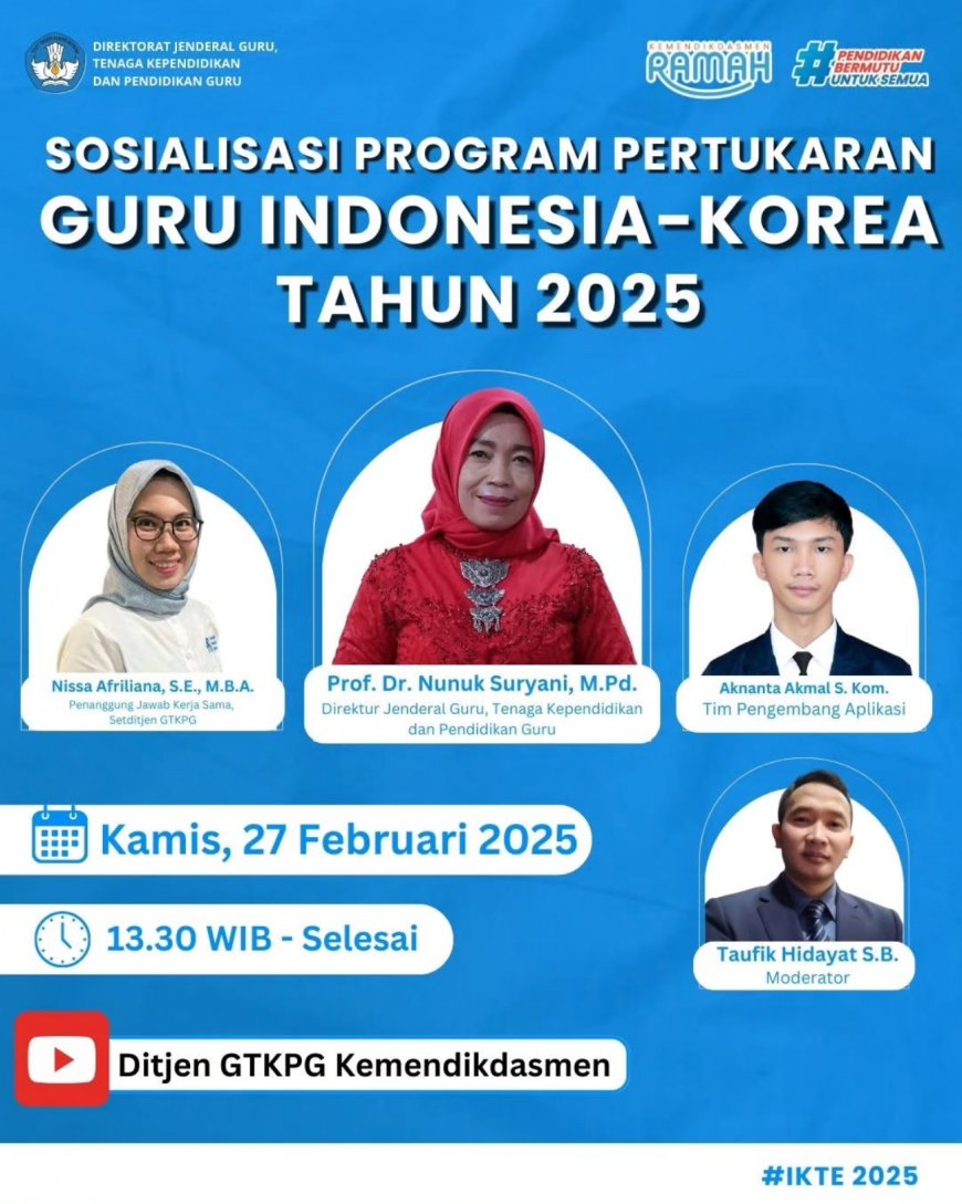 [27 Februari 2025] Sosialisasi Program Pertukaran Guru Indonesia-Korea Tahun 2025