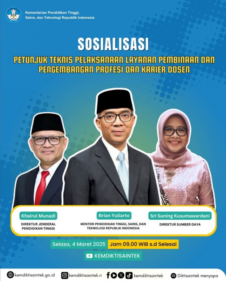 [4 Maret 2025] Sosialisasi Petunjuk Teknis Pelaksanaan Layanan Pembinaan dan Pengembangan Profesi dan Karier Dosen