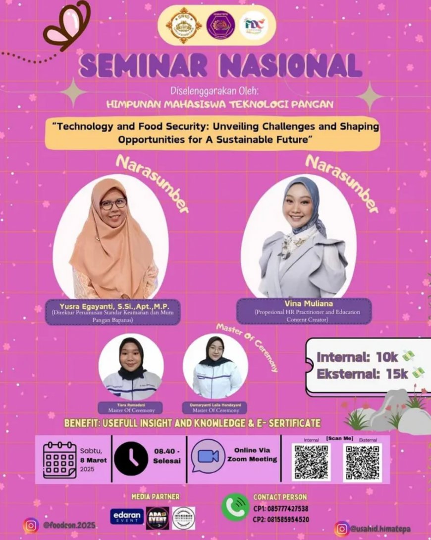 [8 Maret 2025] SEMINAR NASIONAL TEKNOLOGI PANGAN 2025 