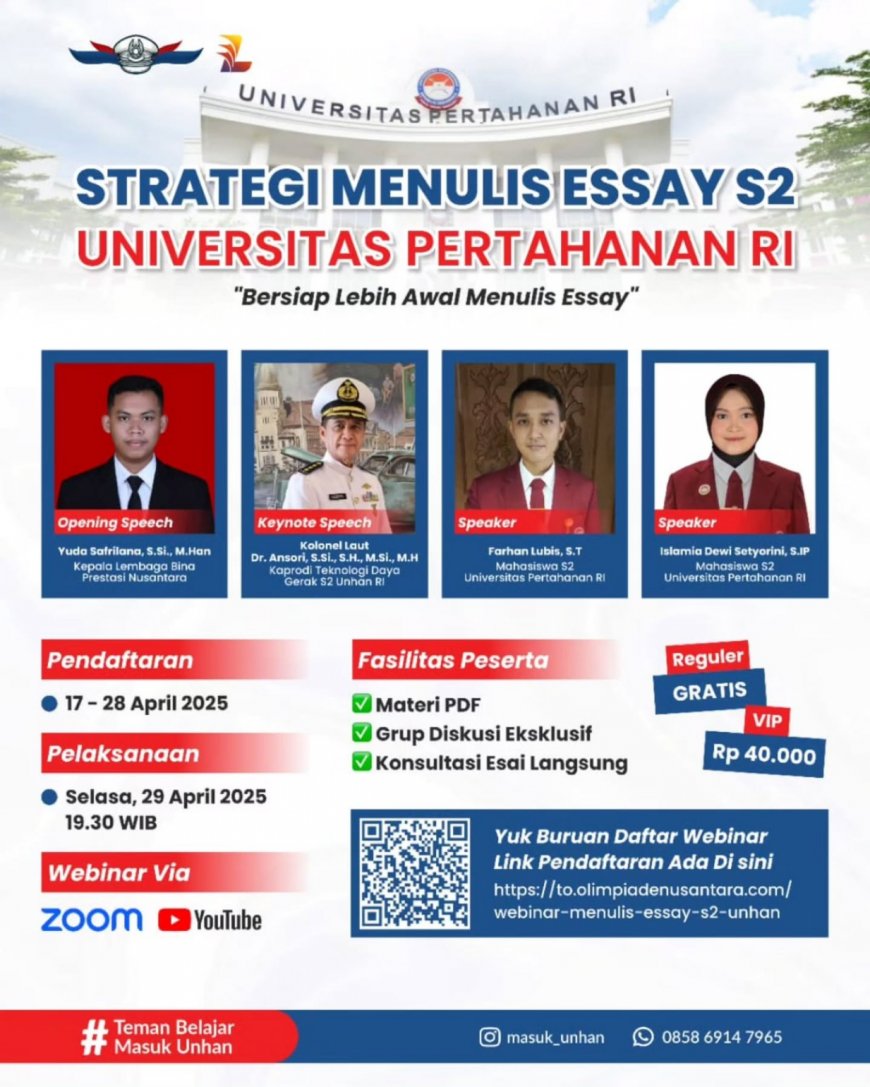 [ 29 April 2025 ] Strategi Menulis Essay S2
