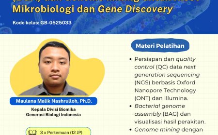 [17,18,24 Mei 2025] Pelatihan Analisis Bacterial Genome Assembly (BGA) dan Genome Mining untuk Riset Mikrobiologi dan Gene Discovery 