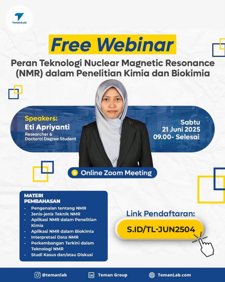 [ 21 Juni 2025 ] Peran teknologi Nuclear Magnetic Resonance (NMR) dalam penelitian kimia dan biokimia