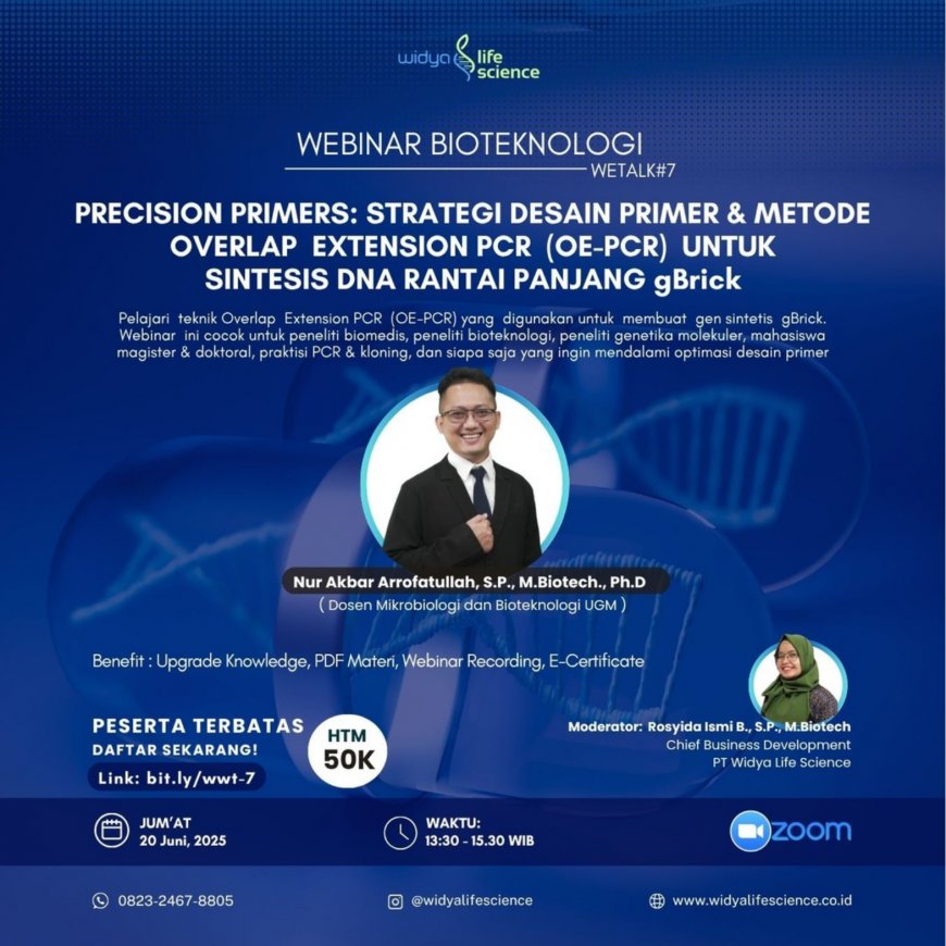 [20 Juni 2025] Webinar Precision Primers: Strategi Desain Primer & Metode Overlap Extension PCR