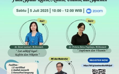 [ 5 Juli 2025 ] Webinar Sehat atau Hanya Kebiasaan: Fakta Seputar Kafein, Nikotin, Vitamin, dan Suplemen