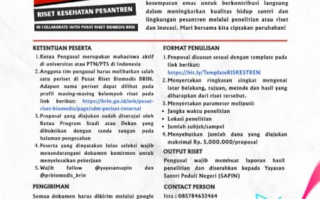 [1- 31 Agustus 2025] RISET KESEHATAN PESANTREN