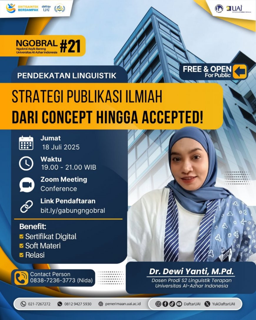 [18 Juli 2025] WEBINAR STRATEGI PUBLIKASI ILMIAH: DARI CONCEPT HINGGA ACCEPTED