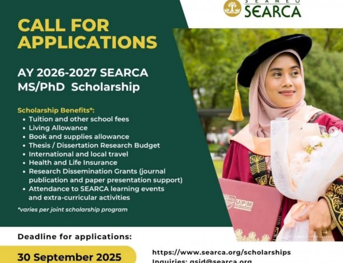 [30 September 2025] SEARCA MS/PhD Scholarship Applications