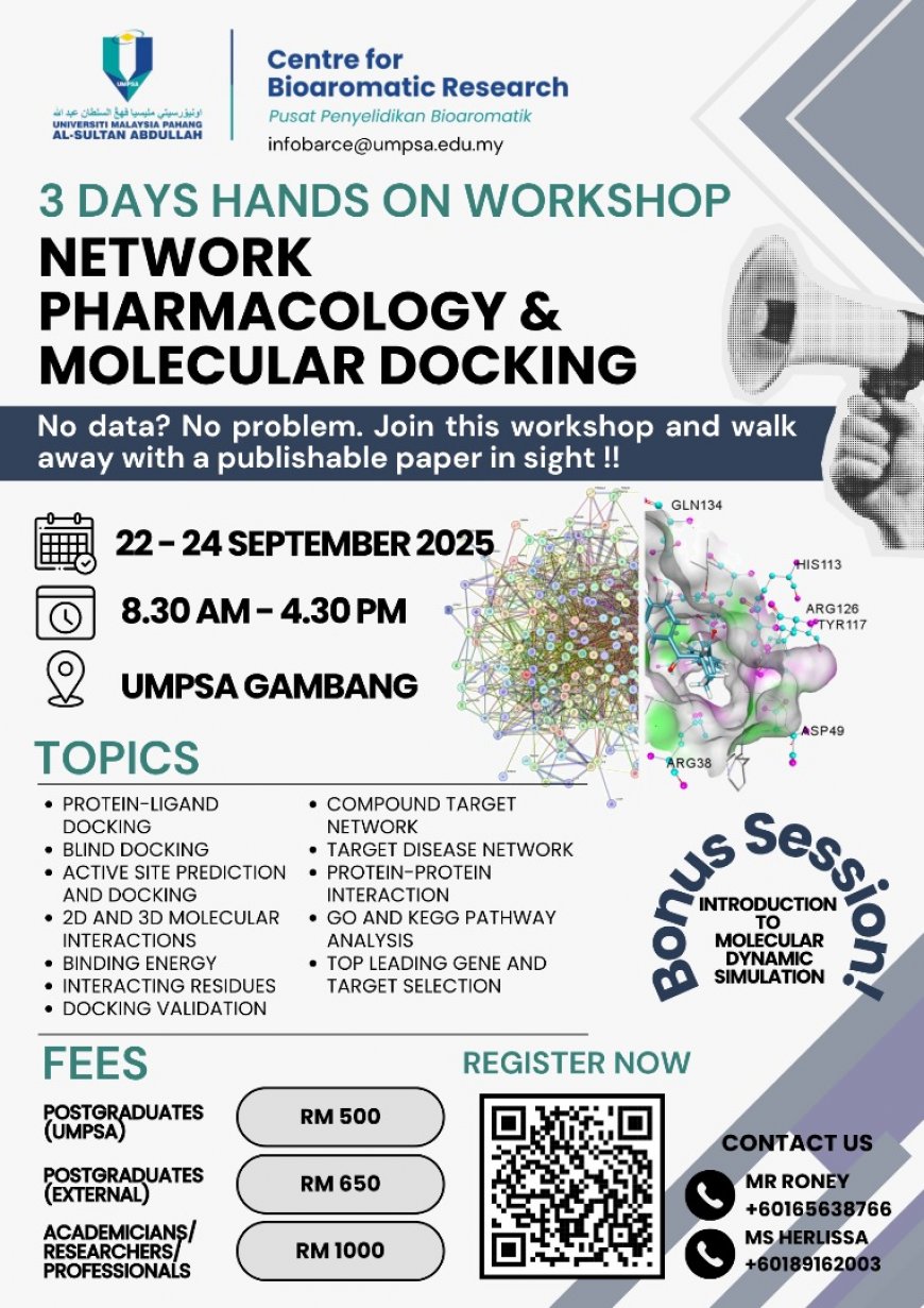[22-24 September 2025]  Workshop Network Pharmacology & Molecular Docking