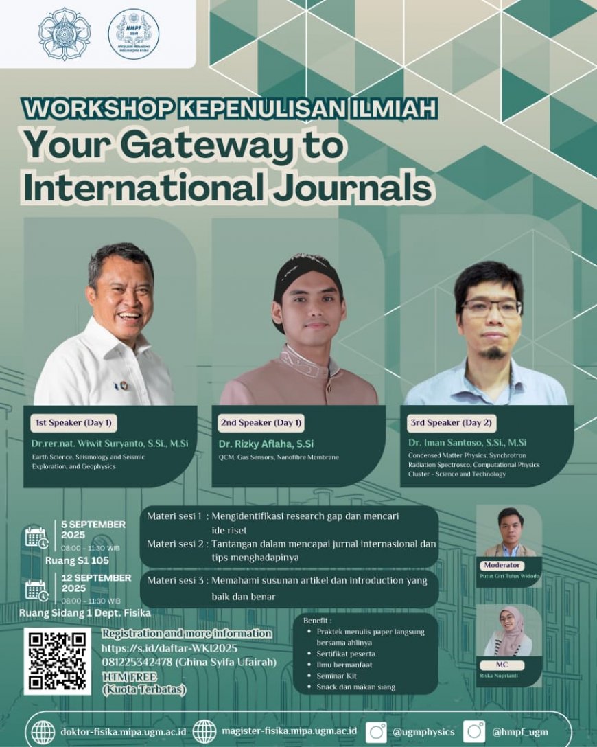 [5 & 12 Septermber 2025] Workshop Kepenulisan Ilmiah