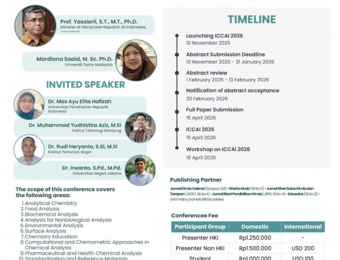 [15-16 April 2026] The Indonesian Conference on Chemical Analysis and Instrumentation (ICCAI) 2026
