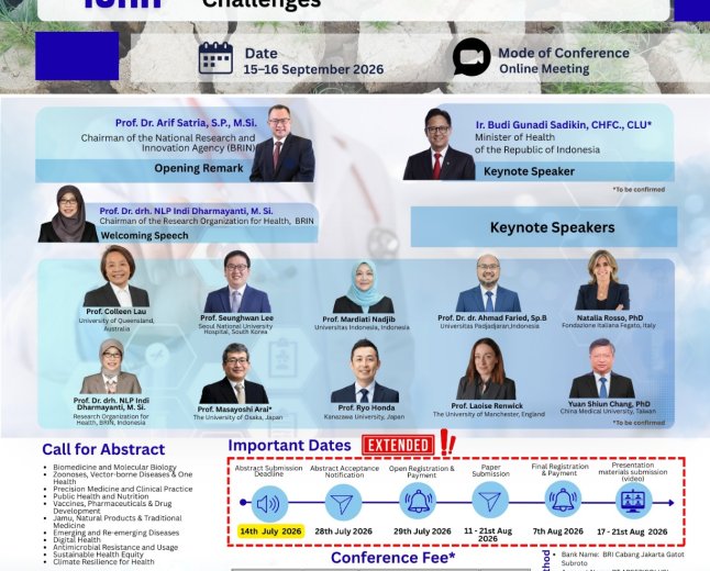 [15-16 Sept 2026] The 3rd International Conference for Health Research (ICHR) 2026