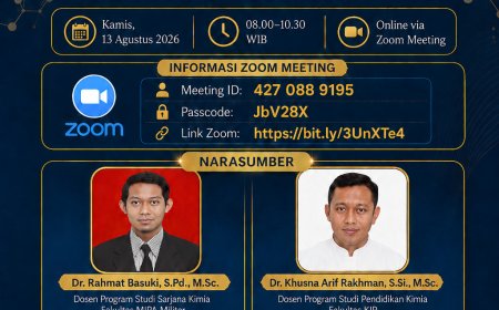 [13 Agustus 2026] Inovasi Material Fungsional untuk Aplikasi Pertahanan, Lingkungan, dan Analisis Kimia